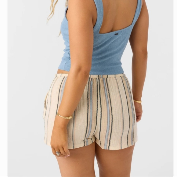 O'Neill Brenda Stripe Cotton Shorts - Picture 2 of 5